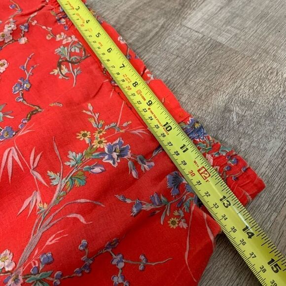 Vintage VTG Koala Red Floral Midi Maxi Skirt Medium Large - Picture 6 of 7